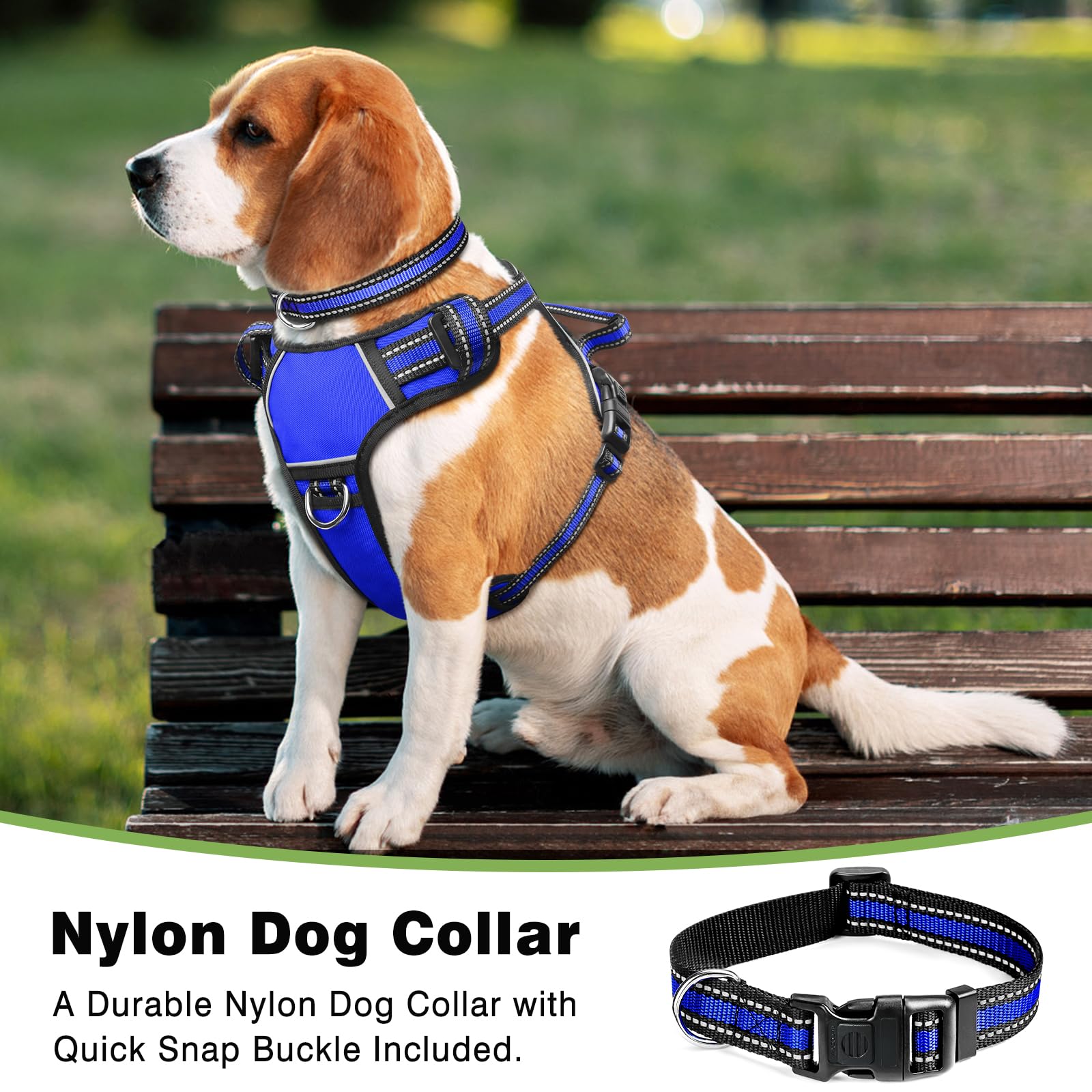 WINSEE arnés para perro con clip dorsal para caminatas cómodas.