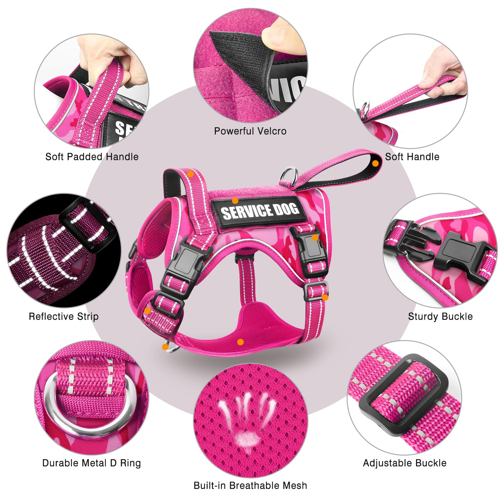 WINSEE arnés con sistema MOLLE en ambos lados para parches personalizados.