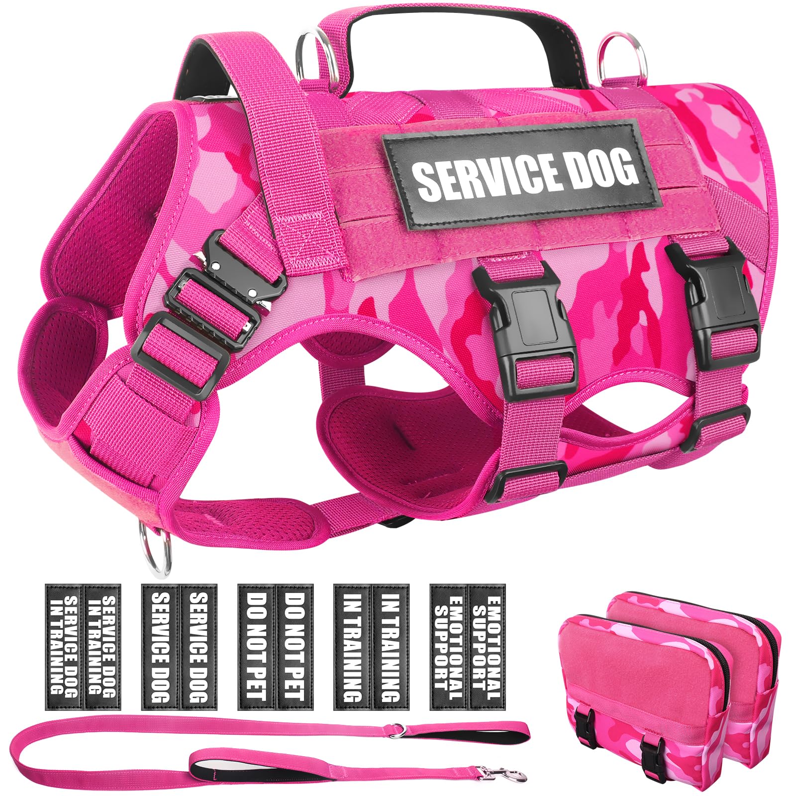 WINSEE arnés táctico para perros con MOLLE, para accesorios y parches.