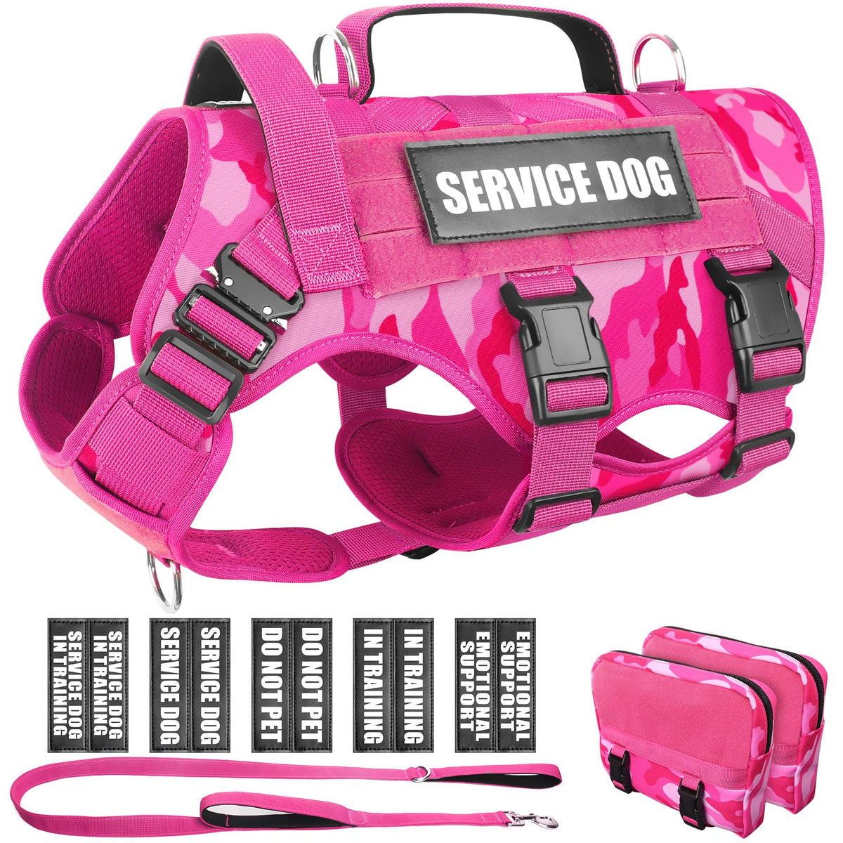 WINSEE arnés táctico para perros con MOLLE, para accesorios y parches.