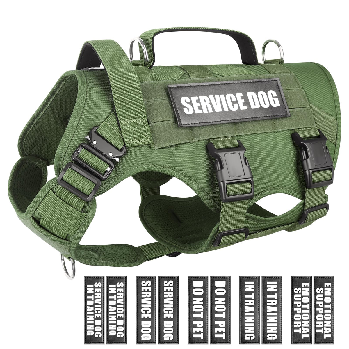 WINSEE chaleco de servicio para perro mediano con MOLLE para parches y accesorios
