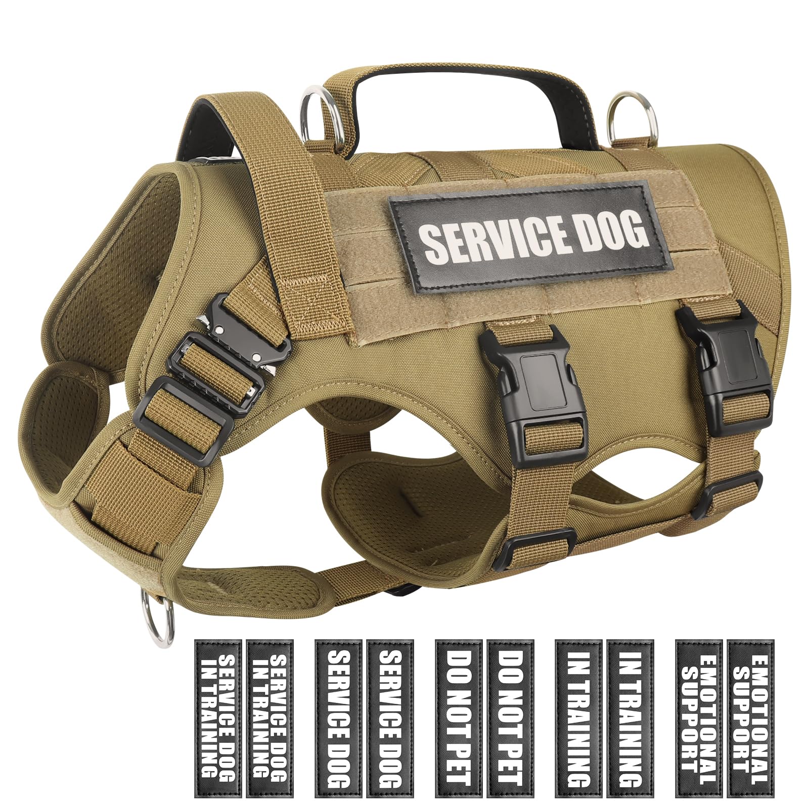WINSEE chaleco servicio para perro mediano con MOLLE, ideal para accesorios.
