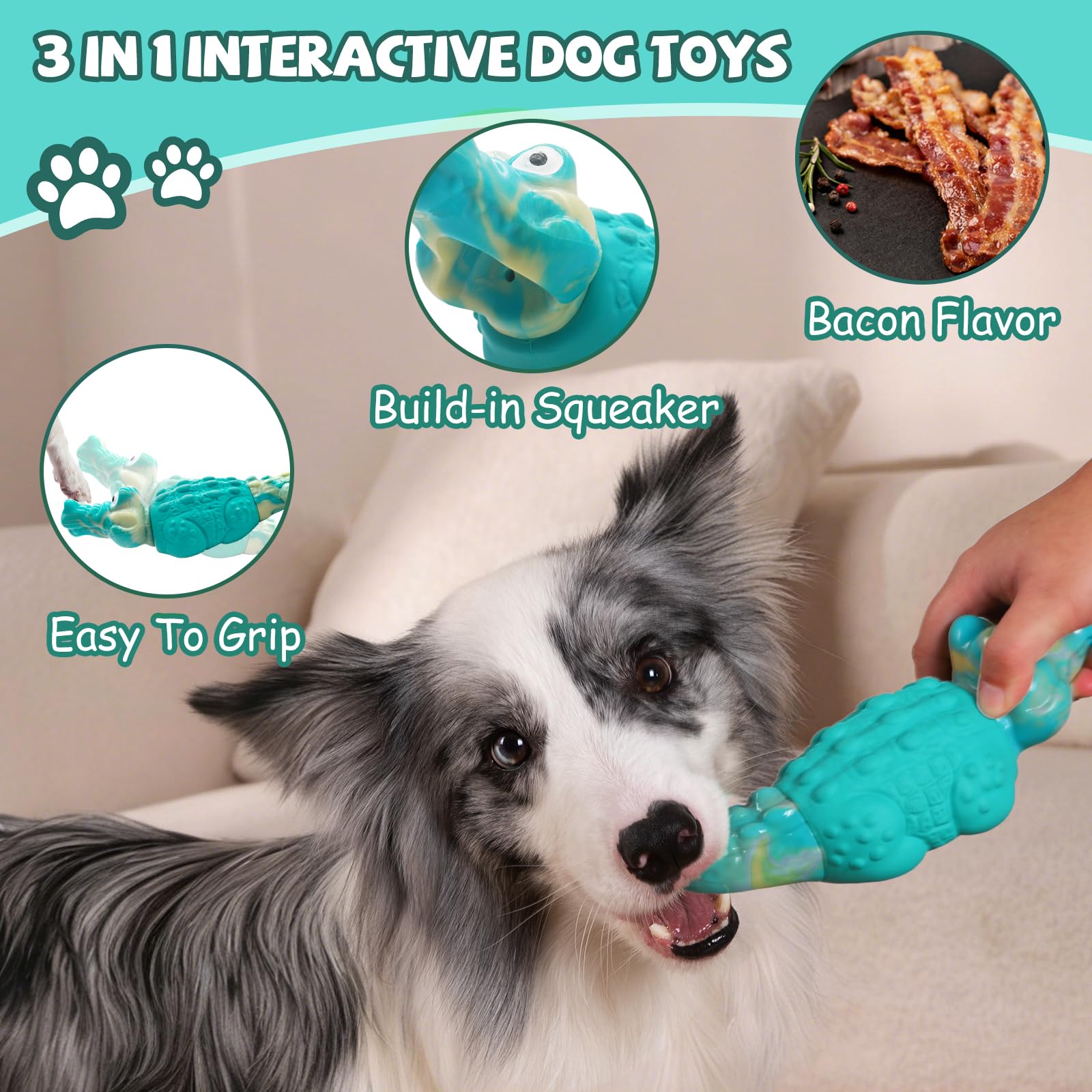 WinTour Juguete con chirriador interno para perros activos durante horas.