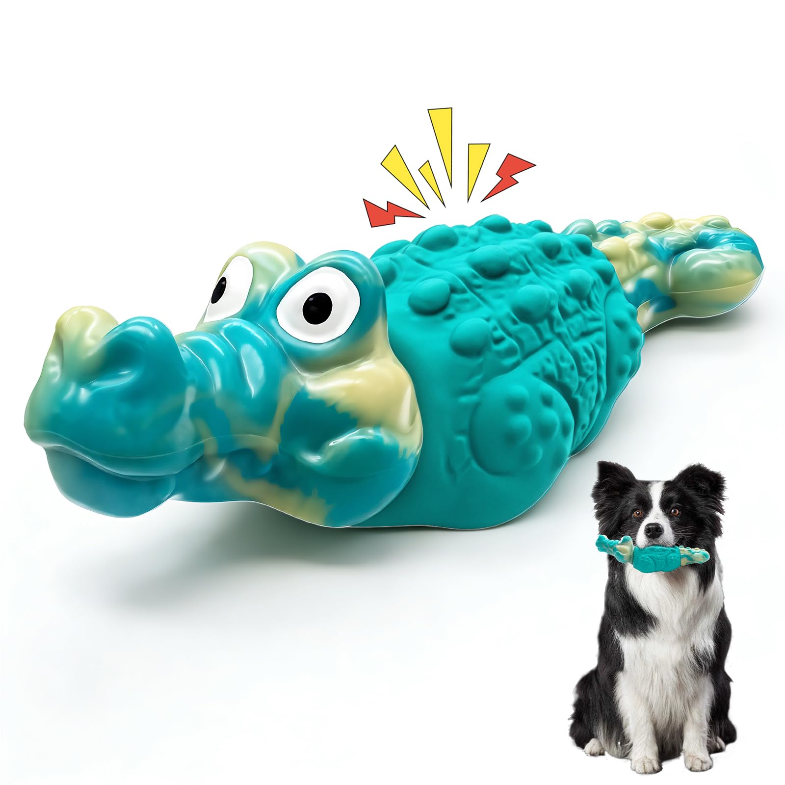 WinTour Juguete para perro grande en forma de cocodrilo, resistente para mordedores agresivos.