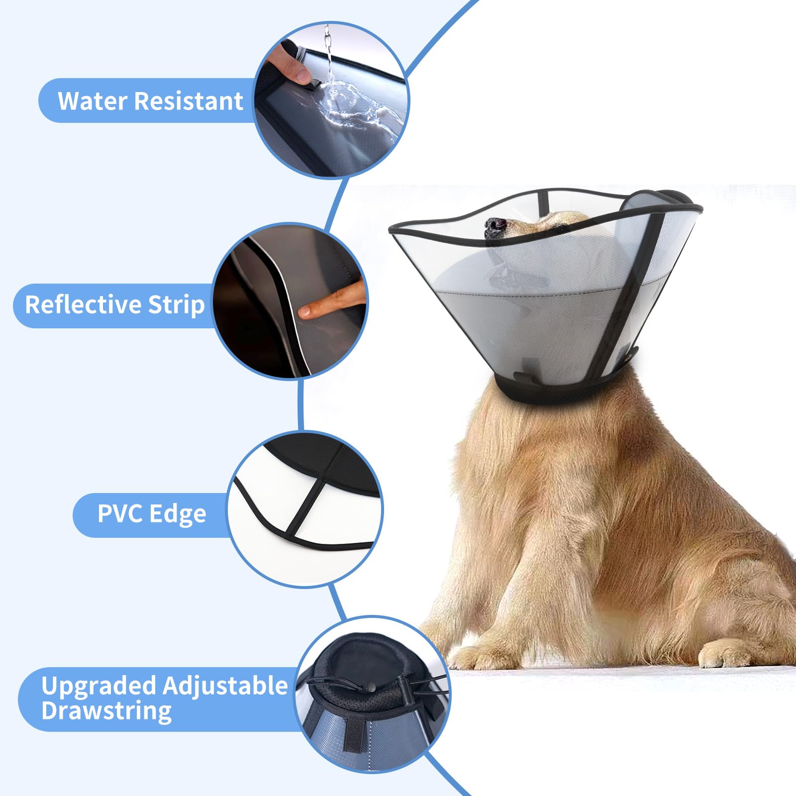 WinWeal collar con cierre velcro fuerte y seguro.