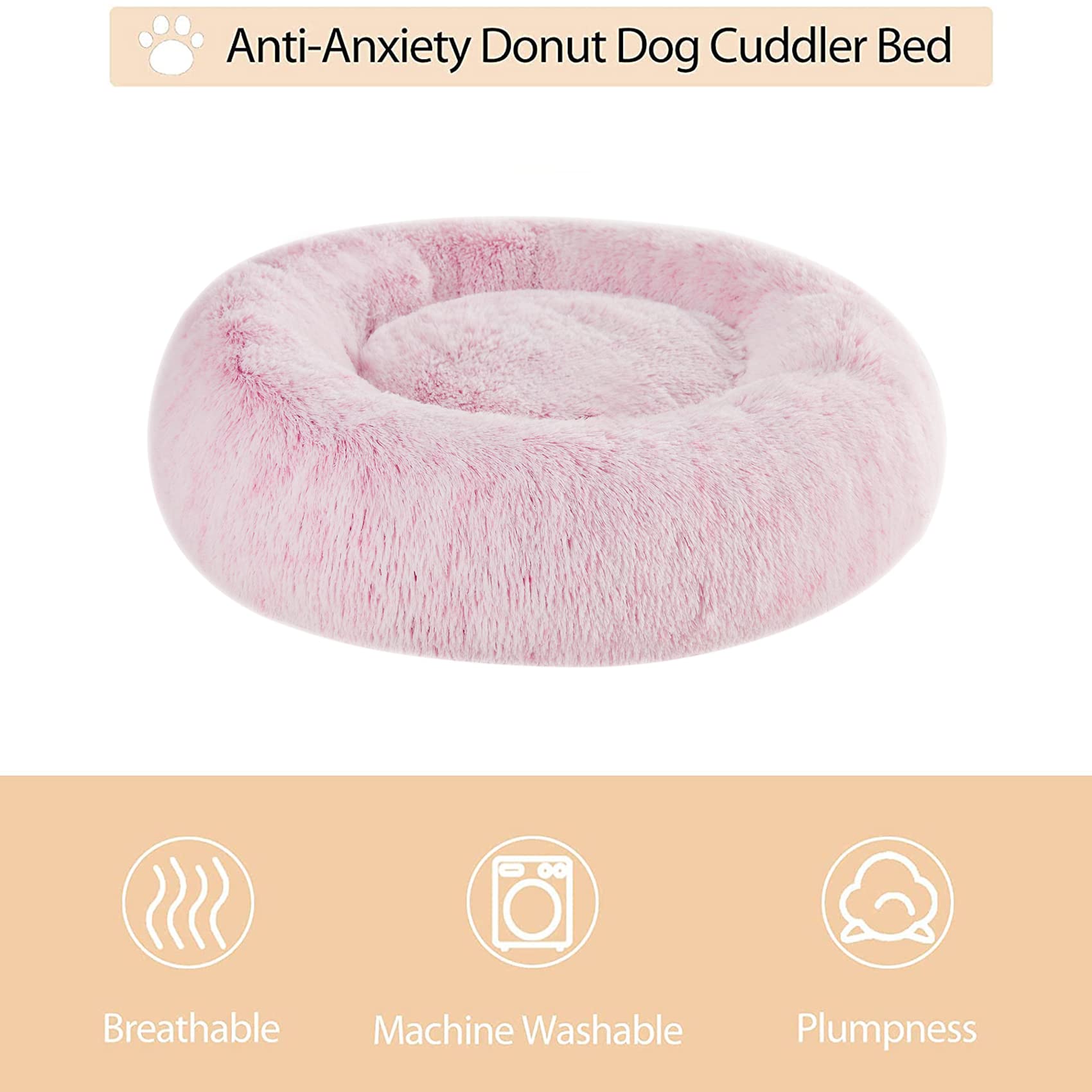 Cama WNPETHOME con borde elevado, soporte suave para mascotas pequeñas.