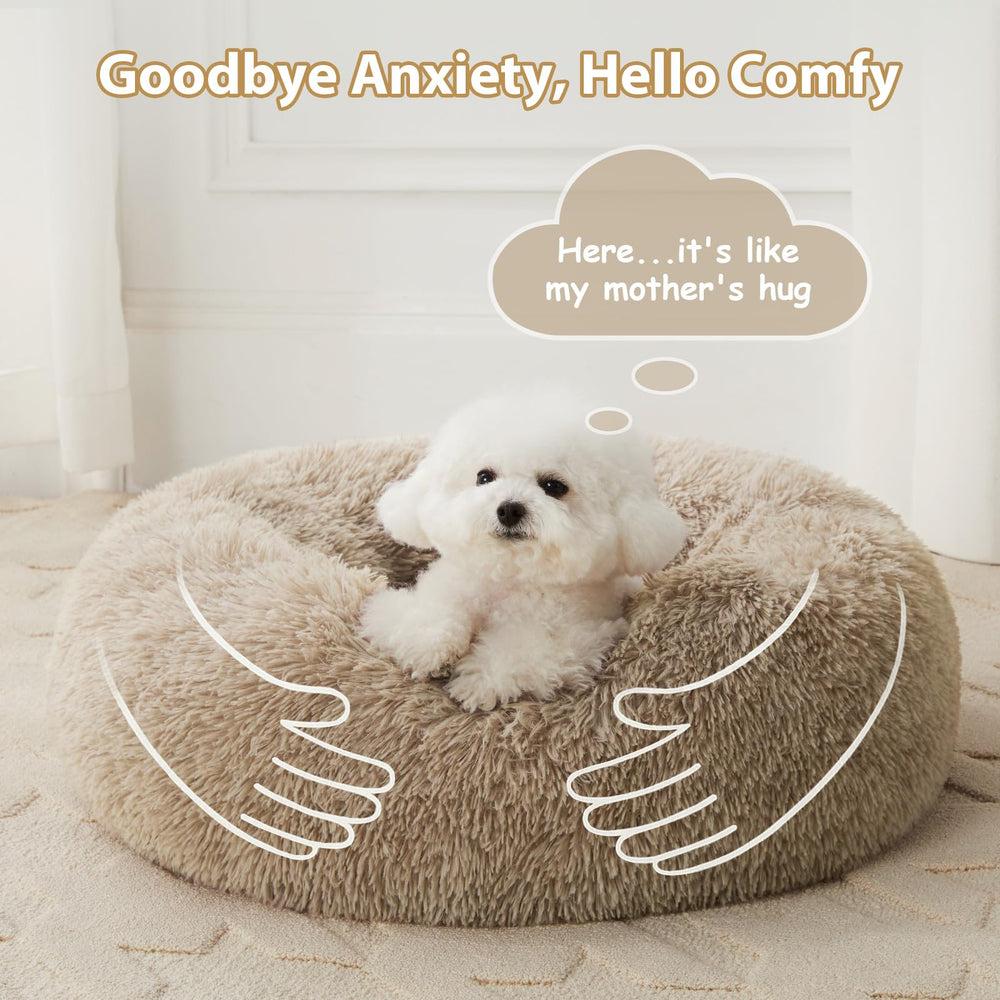 Diseño anti-ansiedad WNPETHOME, forma dona acogedora para descanso seguro.