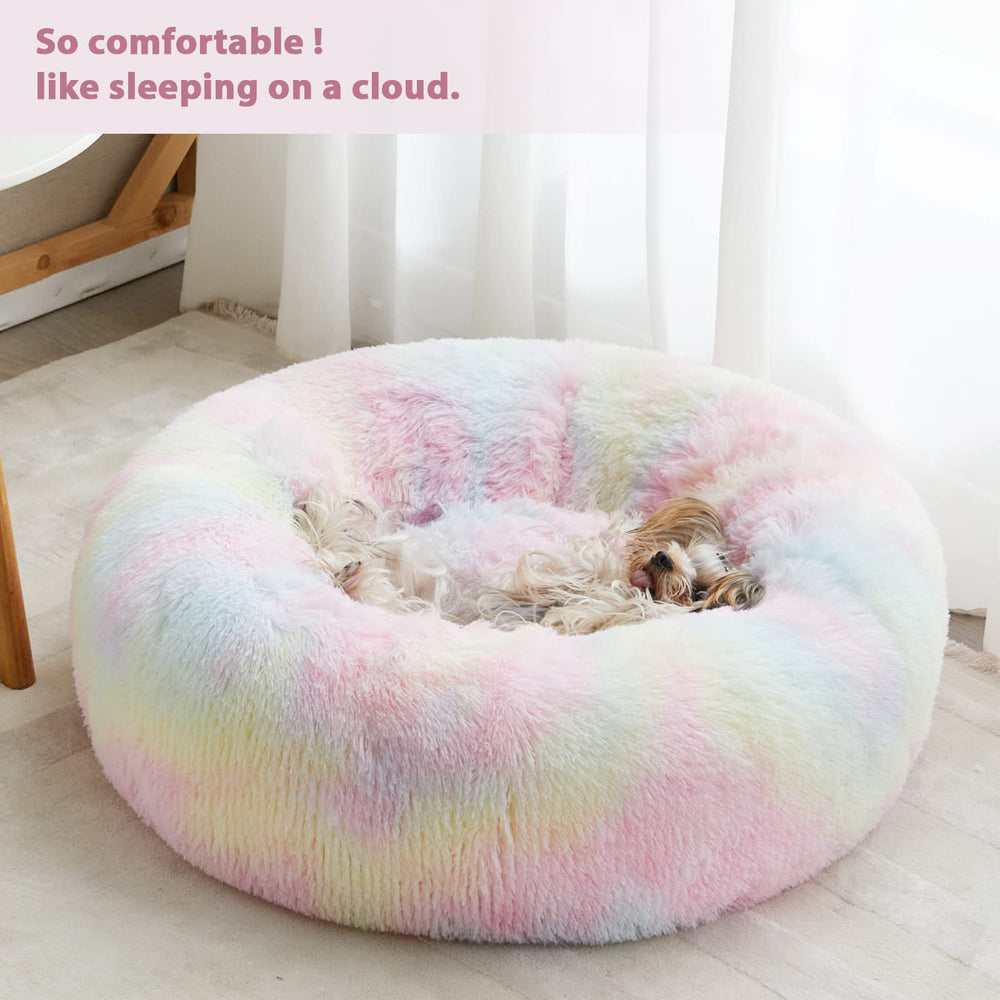 Cama donut WNPETHOME lateral, bordes elevados para soporte suave