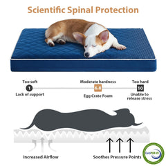 Cama de perro WNPETHOME con espuma tipo huevo para distribución del peso.