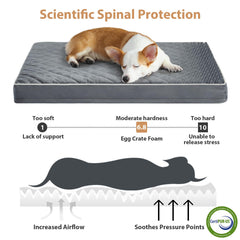 WNPETHOME cama ortopédica con espuma alveolar que distribuye el peso.