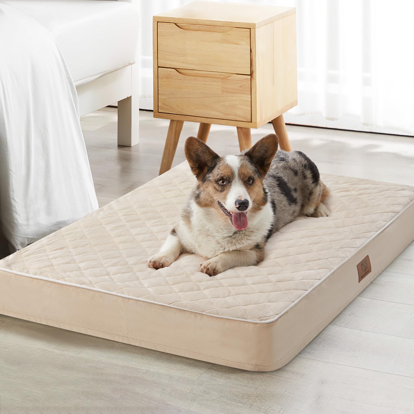 WNPETHOME cama extragrande para perros con superficie de terciopelo suave, confort cálido.