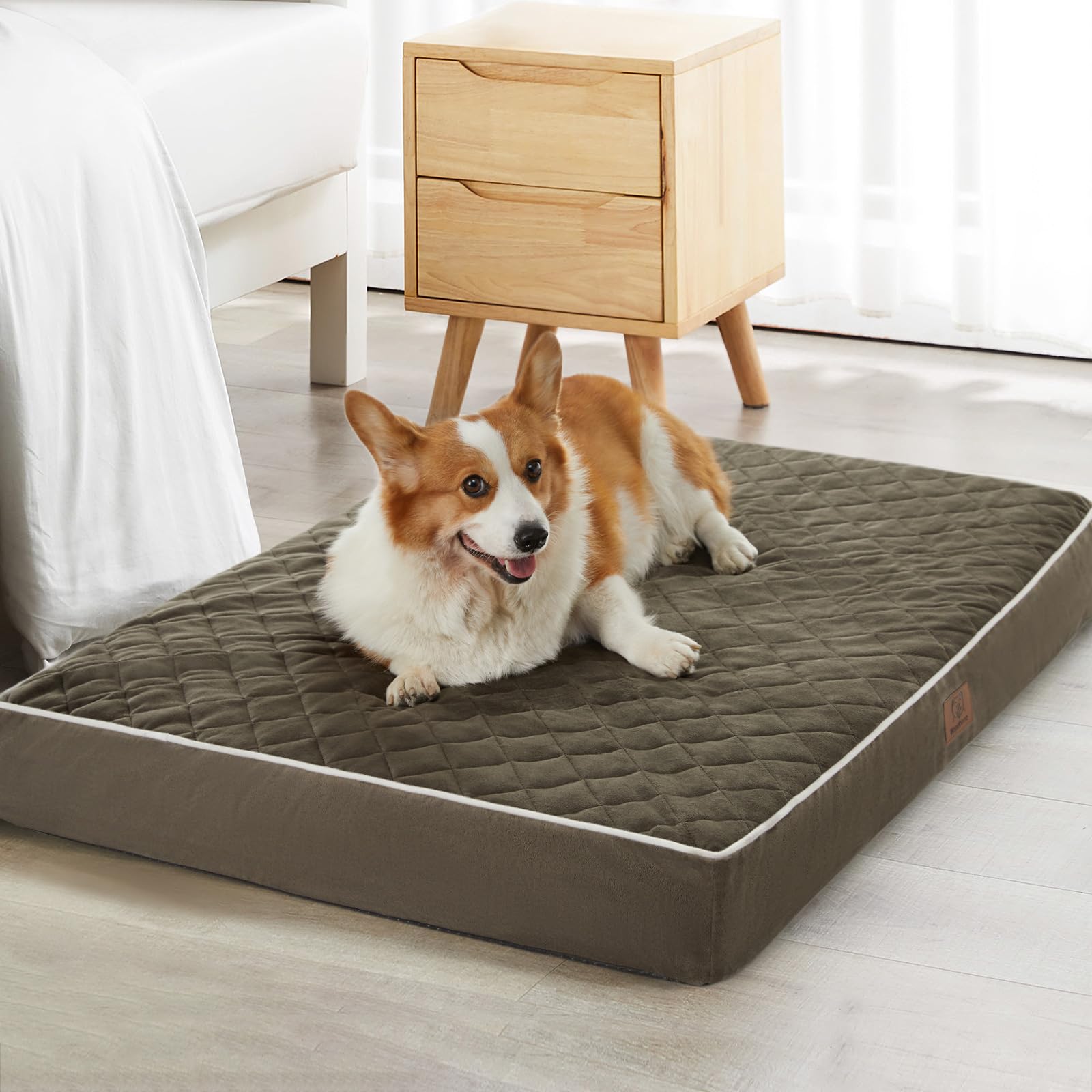 Cama para perros grandes de WNPETHOME: superficie velvet acolchada para comodidad suave.