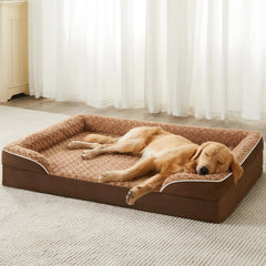Cama WNPETHOME para perros grandes con sofá ortopédico que apoya cuello y espalda.
