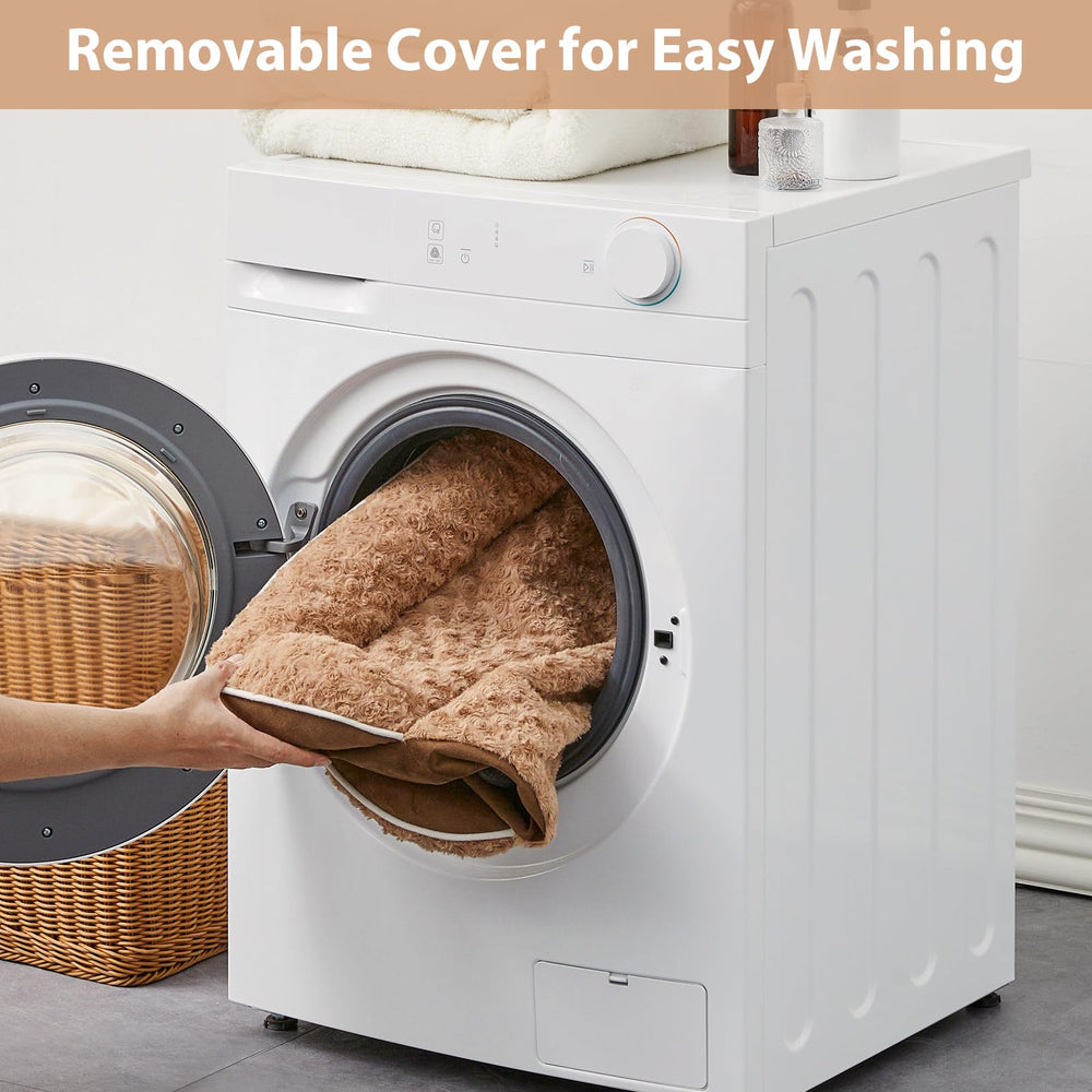 WNPETHOME cama para perro grande tapizado rosa plush superficie suave y relajante.