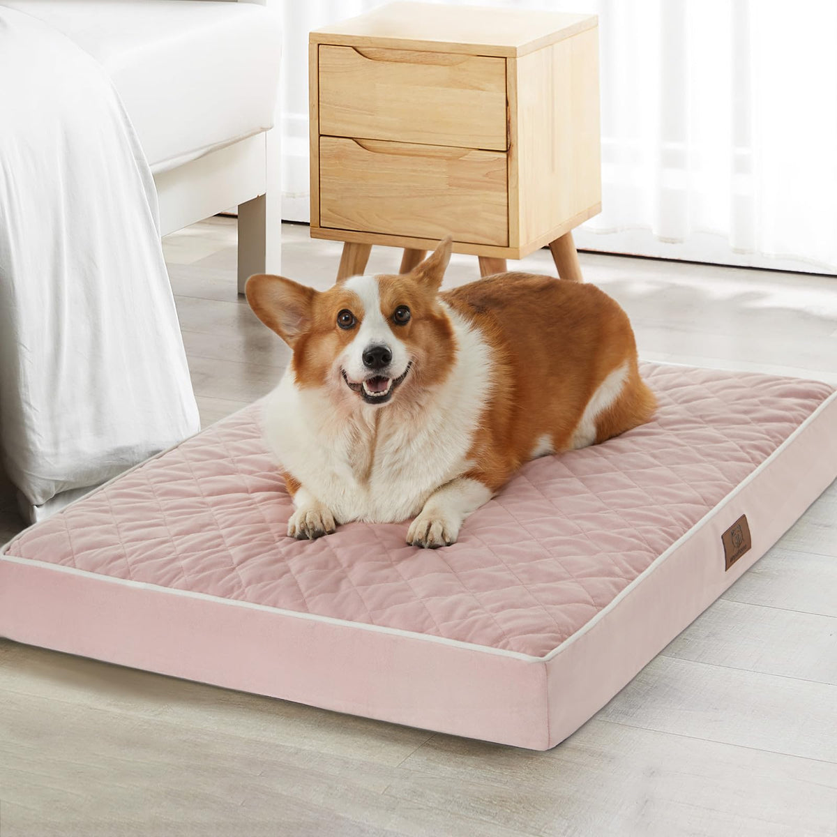Cama ortopédica WNPETHOME con superficie de terciopelo suave para confort nocturno.
