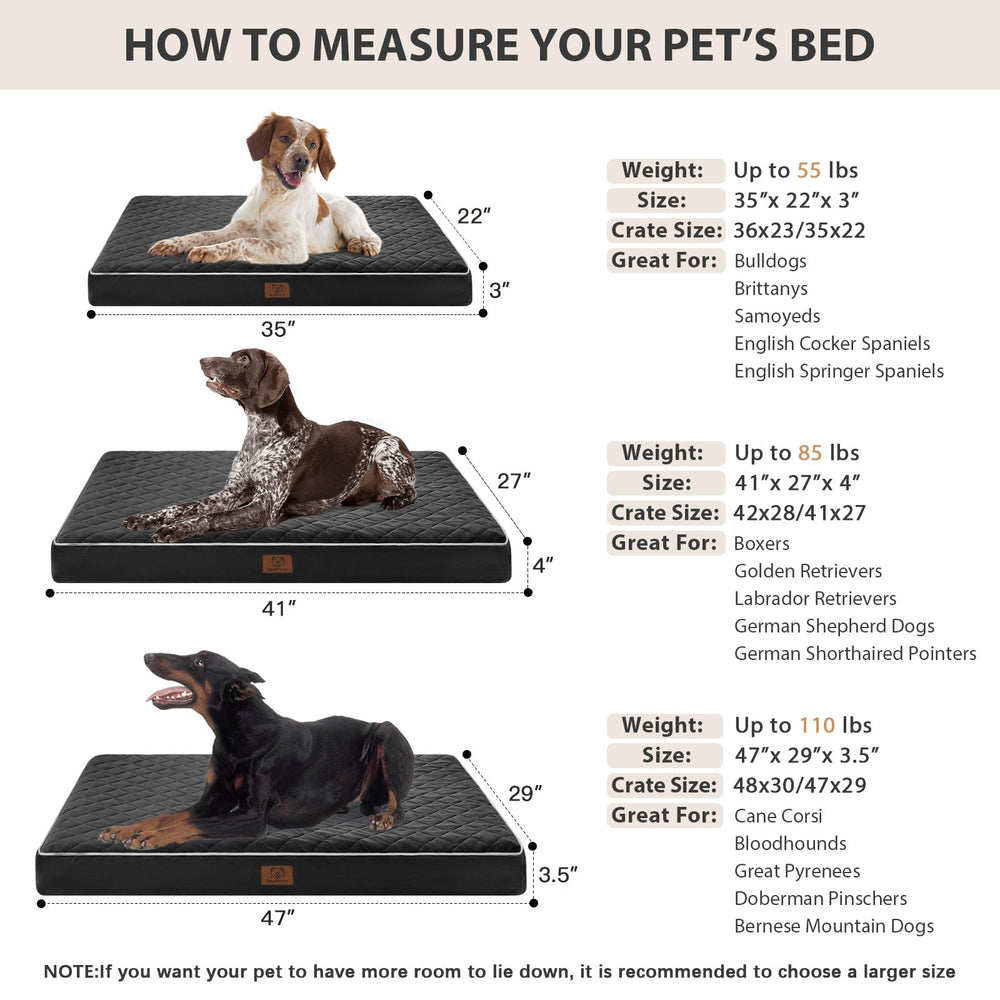 Dimensiones 47 x 29 pulgadas de la cama WNPETHOME XXL para razas grandes