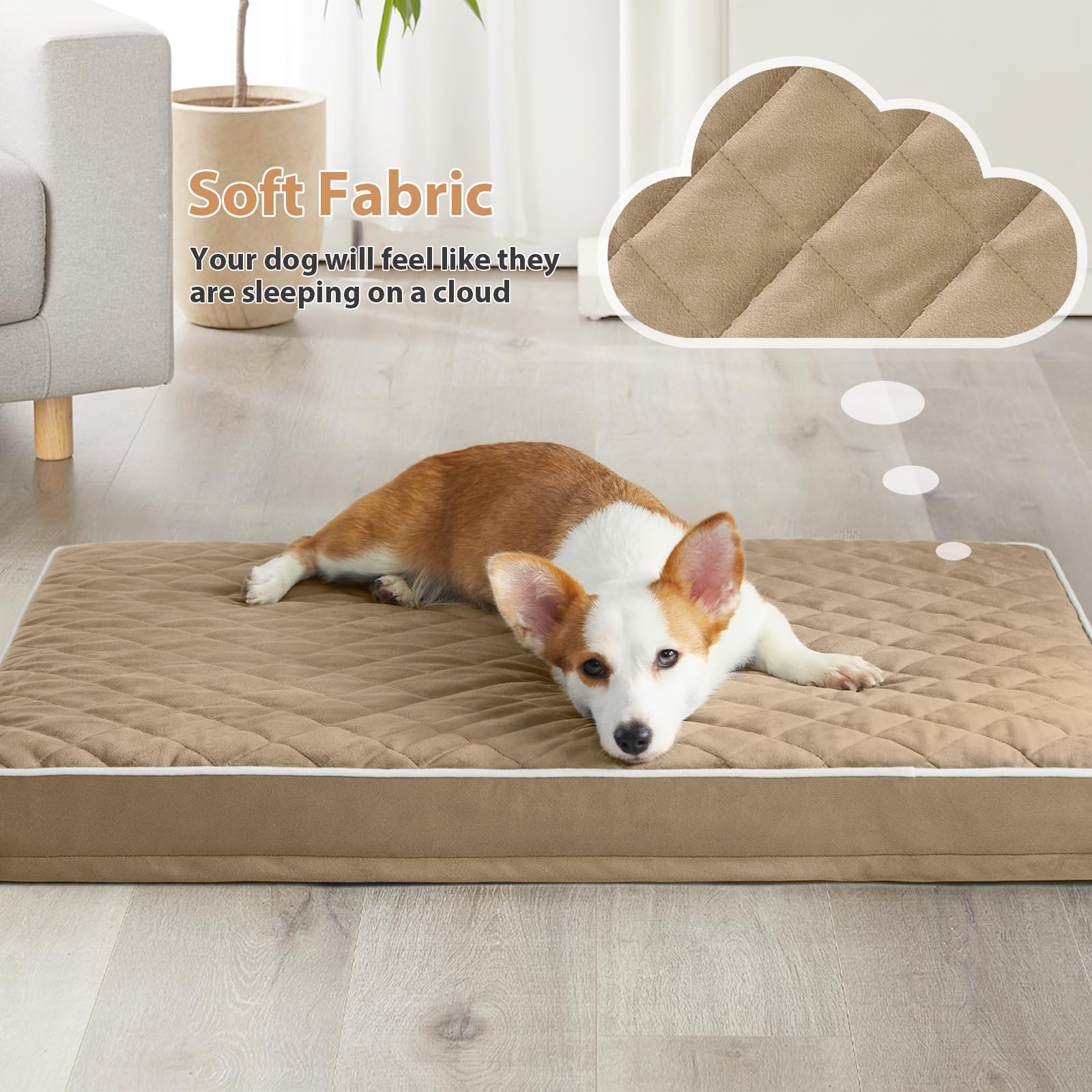 Funda desmontable y lavable de la cama WNPETHOME XL para limpieza rápida.