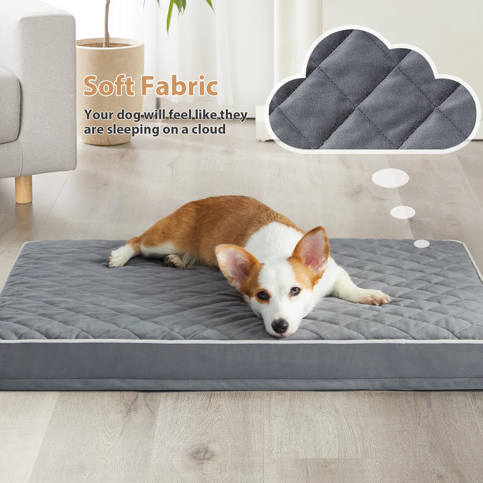 WNPETHOME cama XL con funda desmontable y lavable para limpieza fácil.