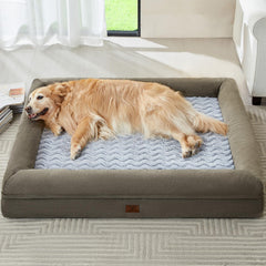 Cama para perros WNPETHOME XXXL con funda de terciopelo suave para descanso cómodo.