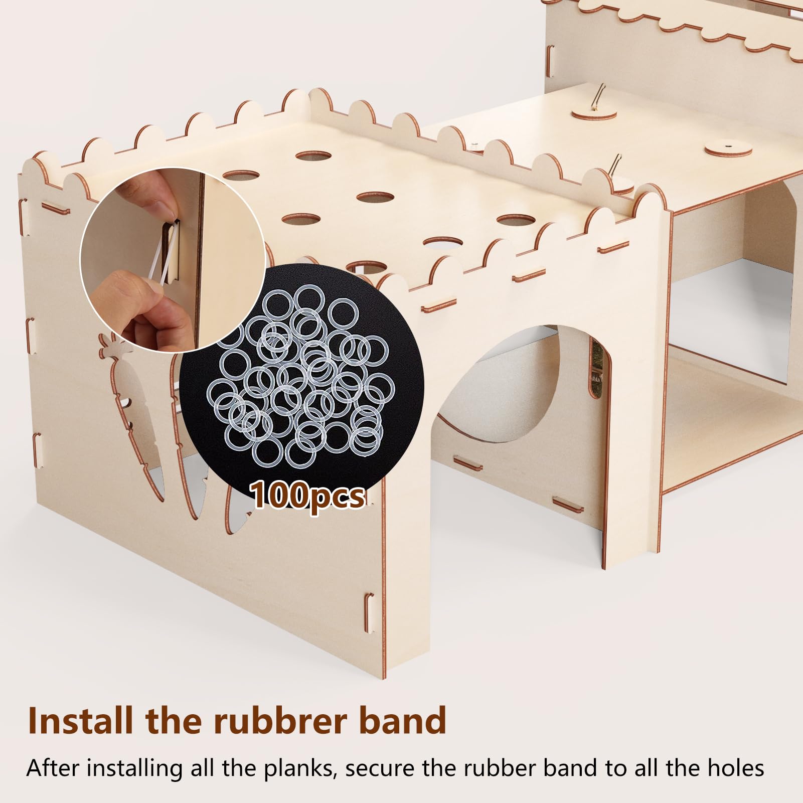 Hogar de madera Woiworco para conejos, cómodo y seguro.