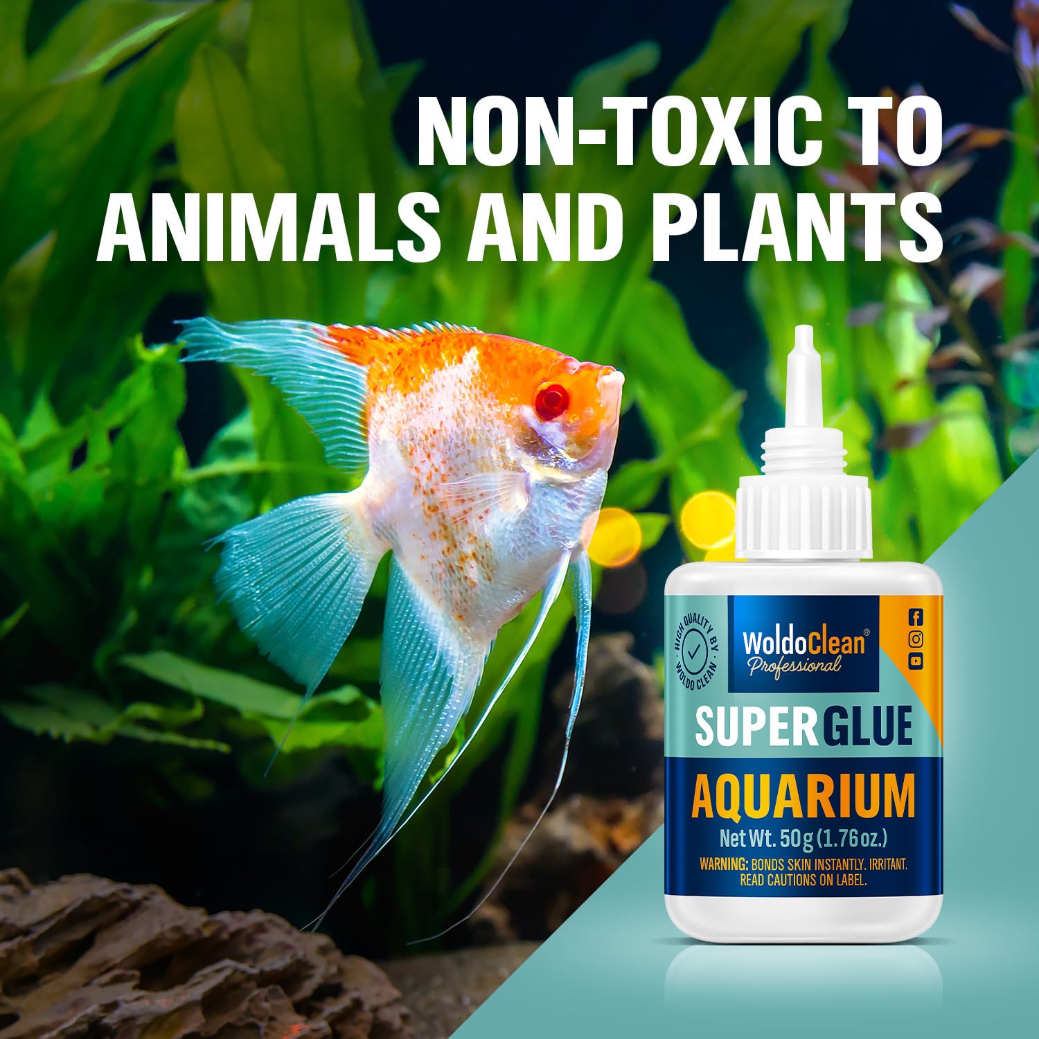 WoldoClean adhesivo para acuario fijando madera