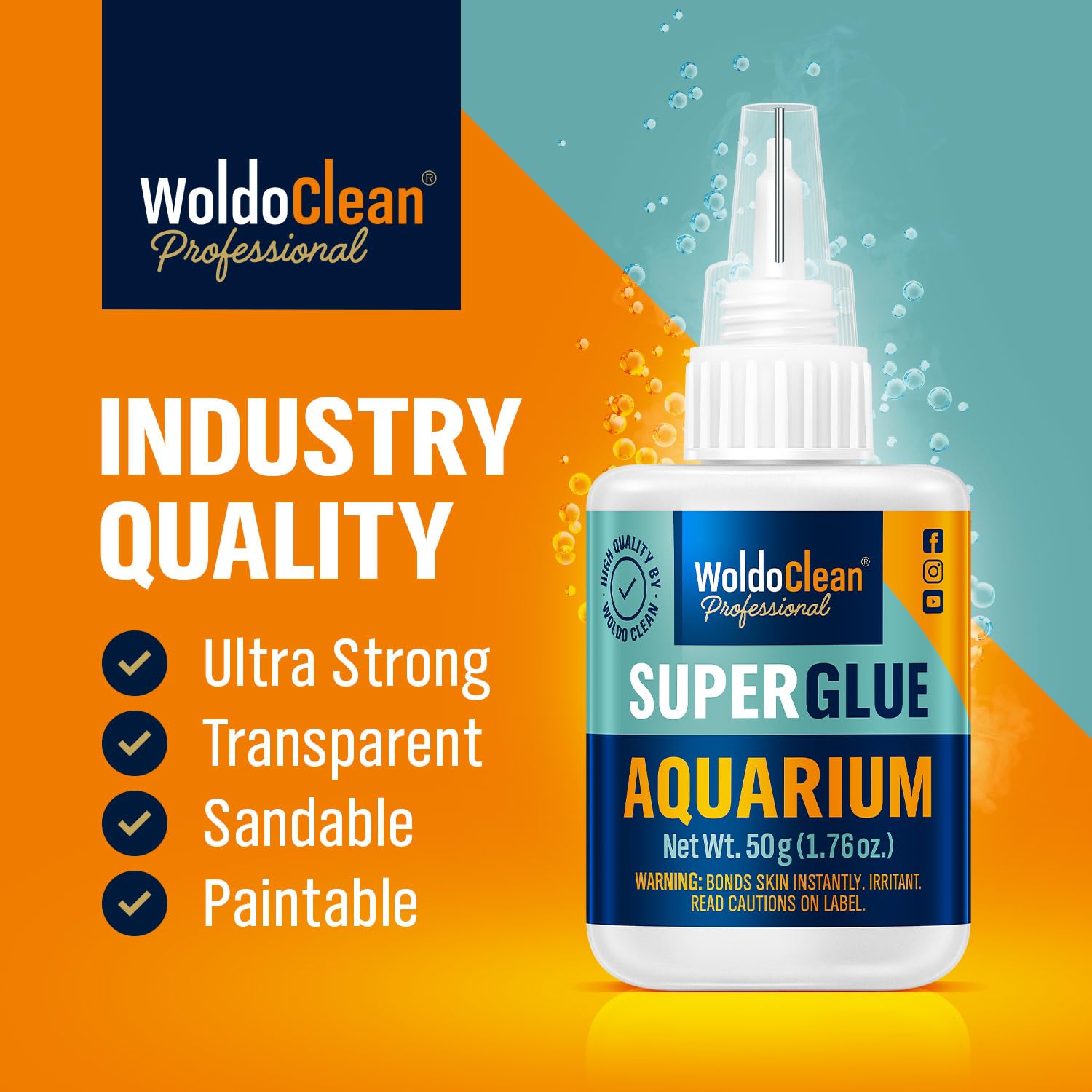 WoldoClean adhesivo para acuario fijando plantas con secado rápido