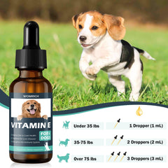 WOMRICH Vitamina E para perros se añade a la comida fácilmente.