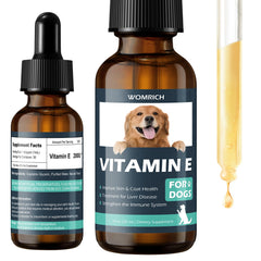 WOMRICH Vitamina E para perros con gotero facilita la dosificación diaria.