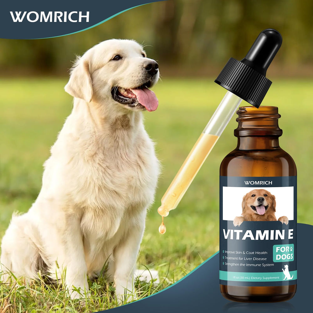 WOMRICH Vitamina E para perros con sabor bacon.