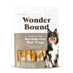 Wonder Bound palitos de pollo envueltos, 15 unidades, premio proteico para perros.