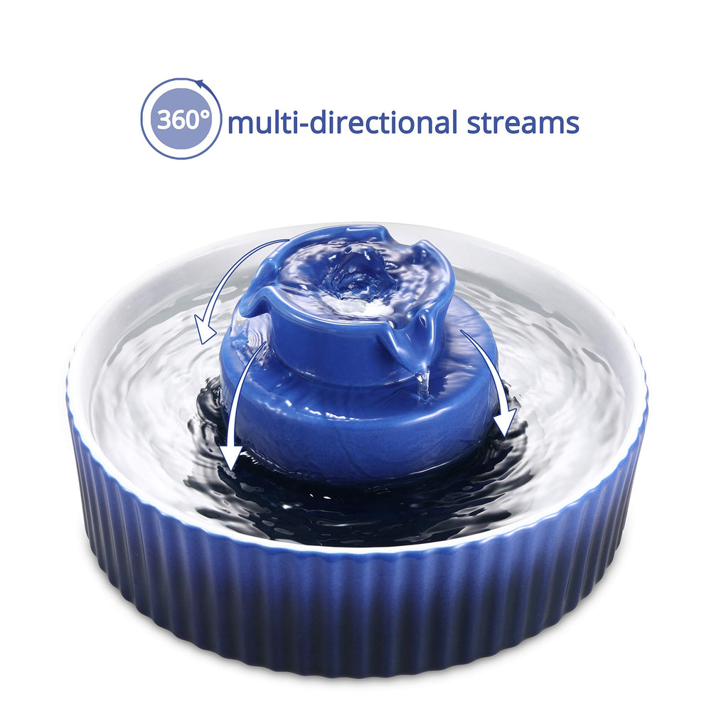 Flujo continuo 360° de Wonder Creature, invita a beber y mantiene agua en movimiento.