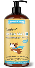 Wonder Paws Aceite de Pescado para perros, botella lista para medir, favorece pelaje suave y brillante