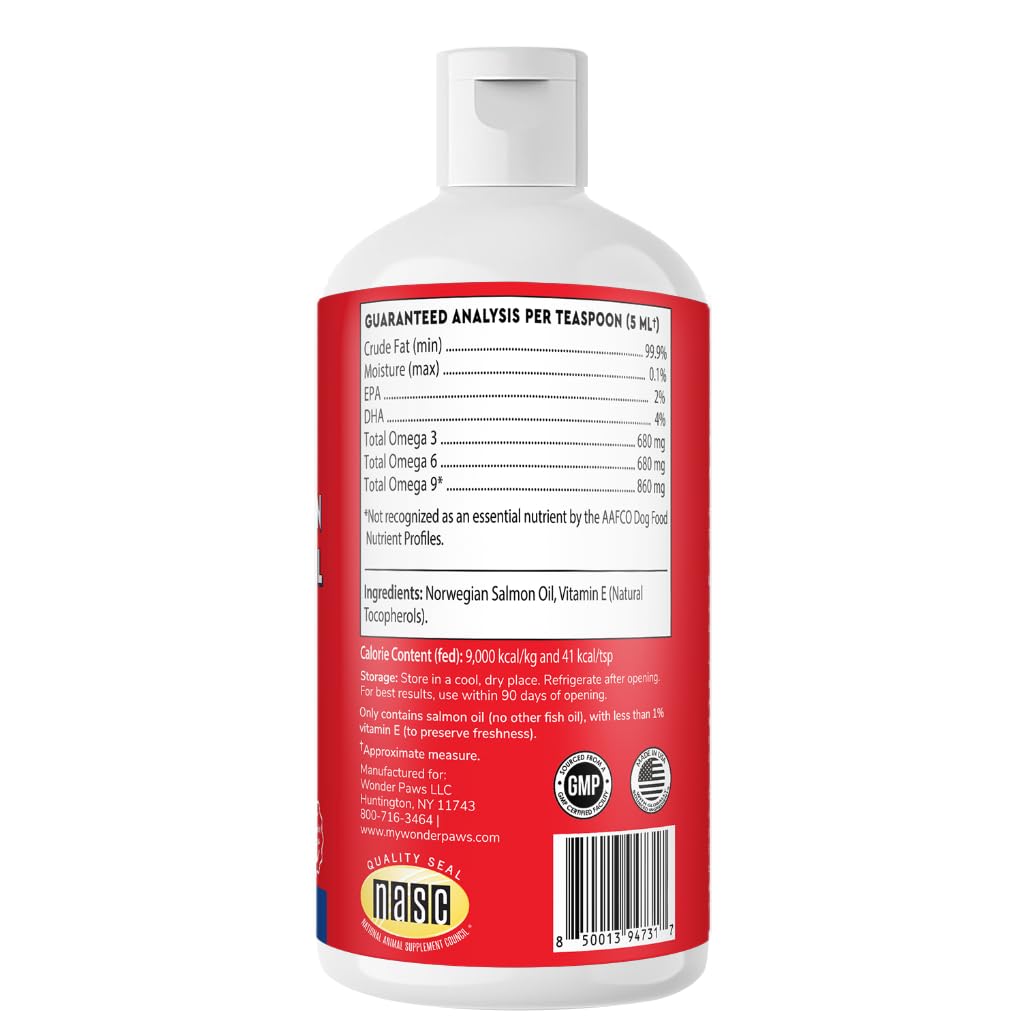 Wonder Paws Aceite de salmón para todo tipo de perros; apto para diferentes tamaños.