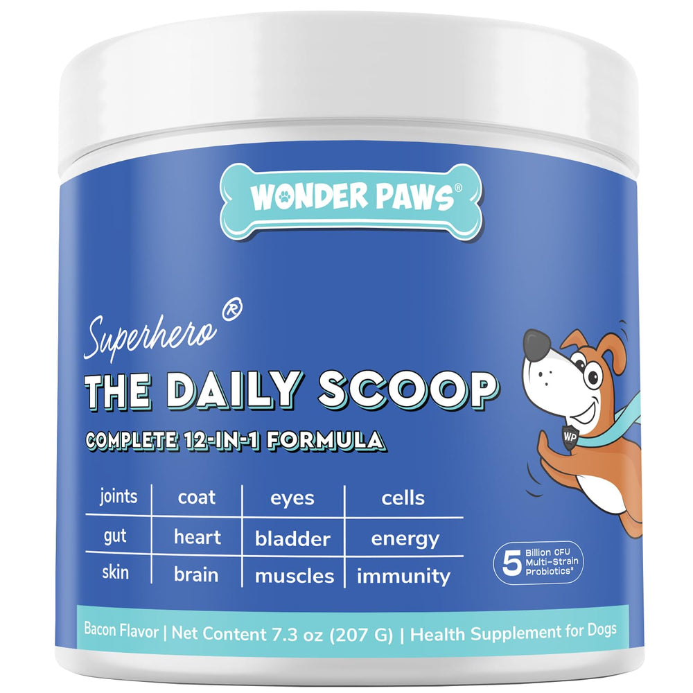 Wonder Paws empaque y etiqueta claros para elegir ingredientes.