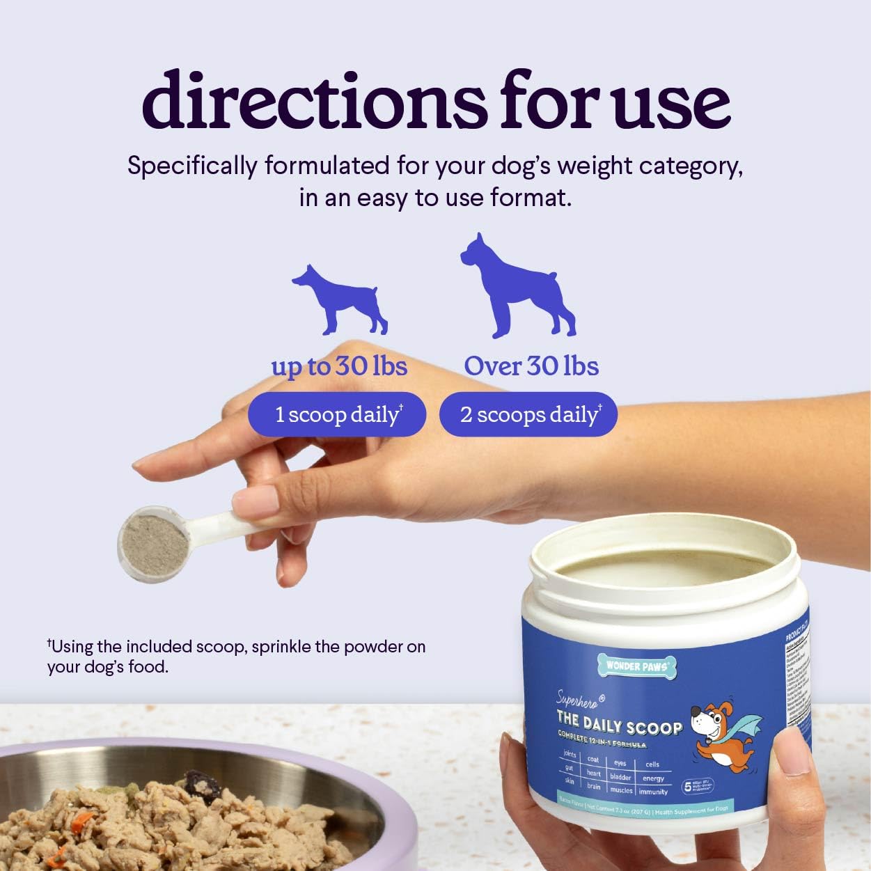 Wonder Paws glucosamina y condroitina apoyan la movilidad de perros.
