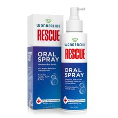 Wondercide Rescue spray bucal para aliento fresco sin cepillado.