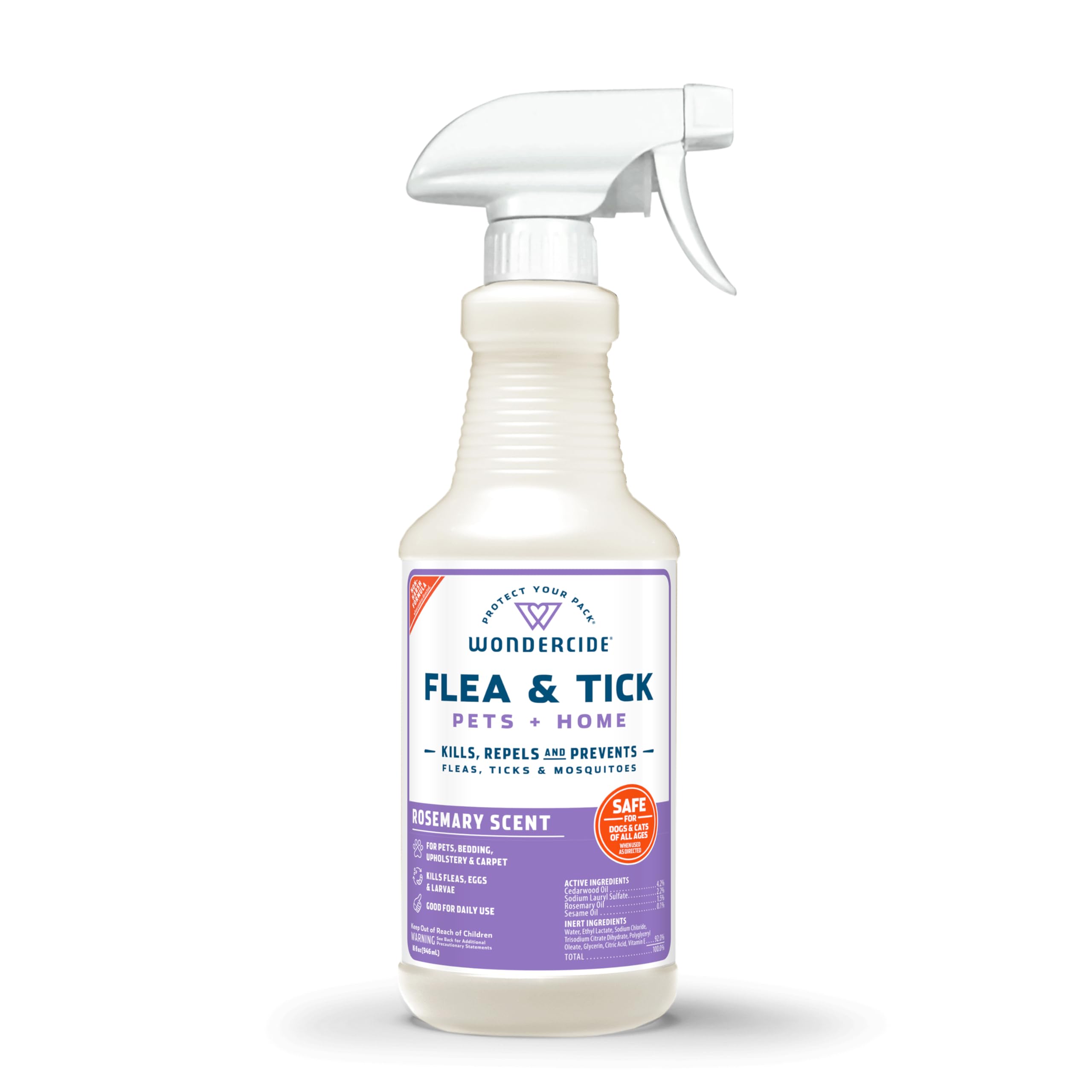 Botella Wondercide Rose para mascotas y hogar con aceites naturales para protección.