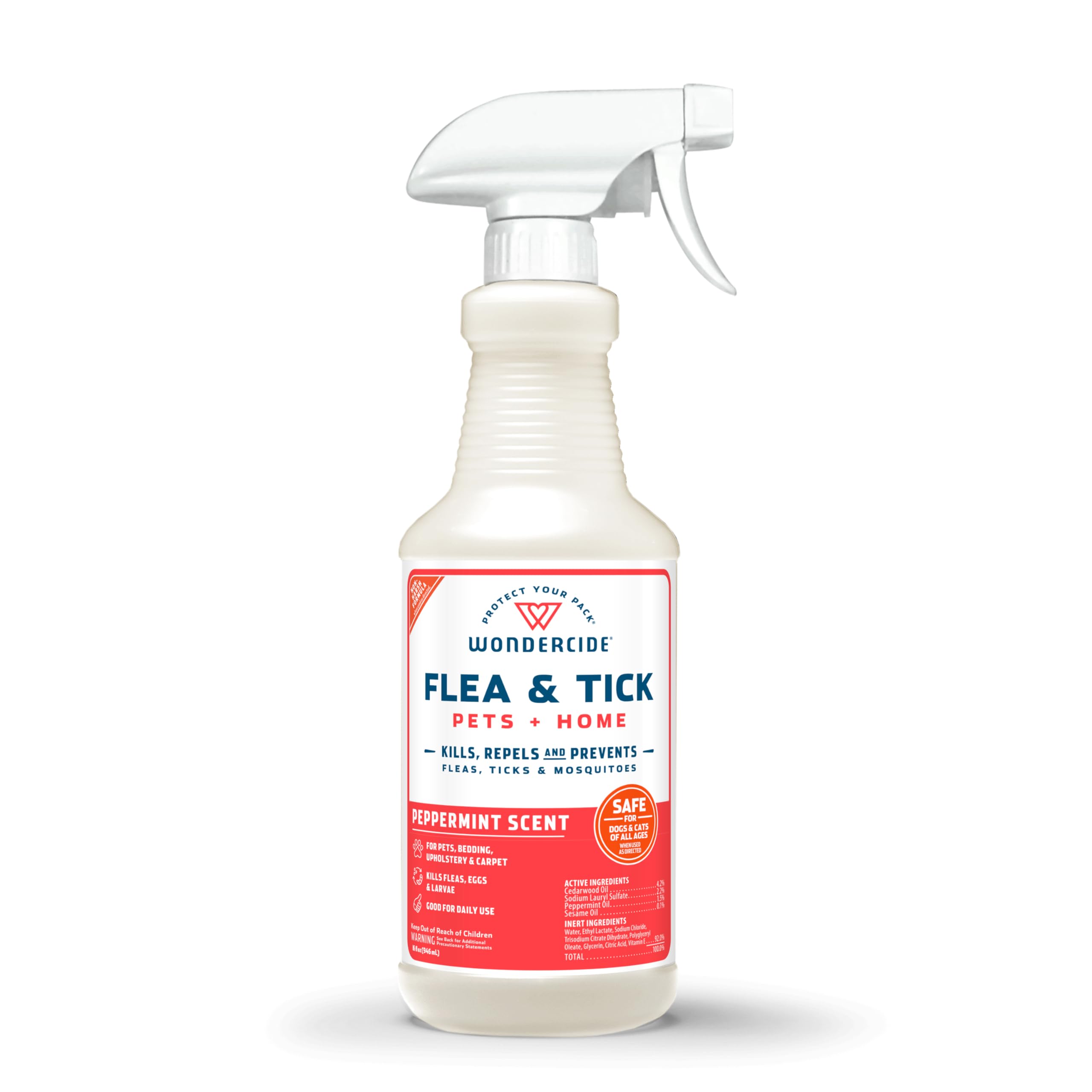 Wondercide spray contra pulgas y garrapatas en mascotas.