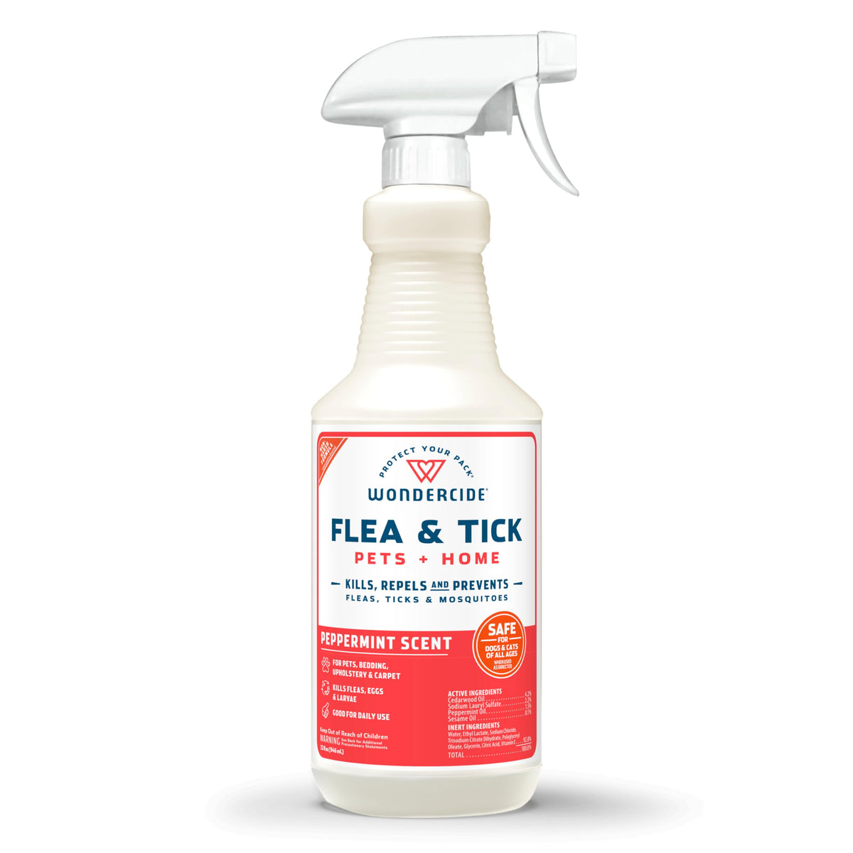 Wondercide spray para pulgas, garrapatas y mosquitos en perros y gatos, protección instantánea.