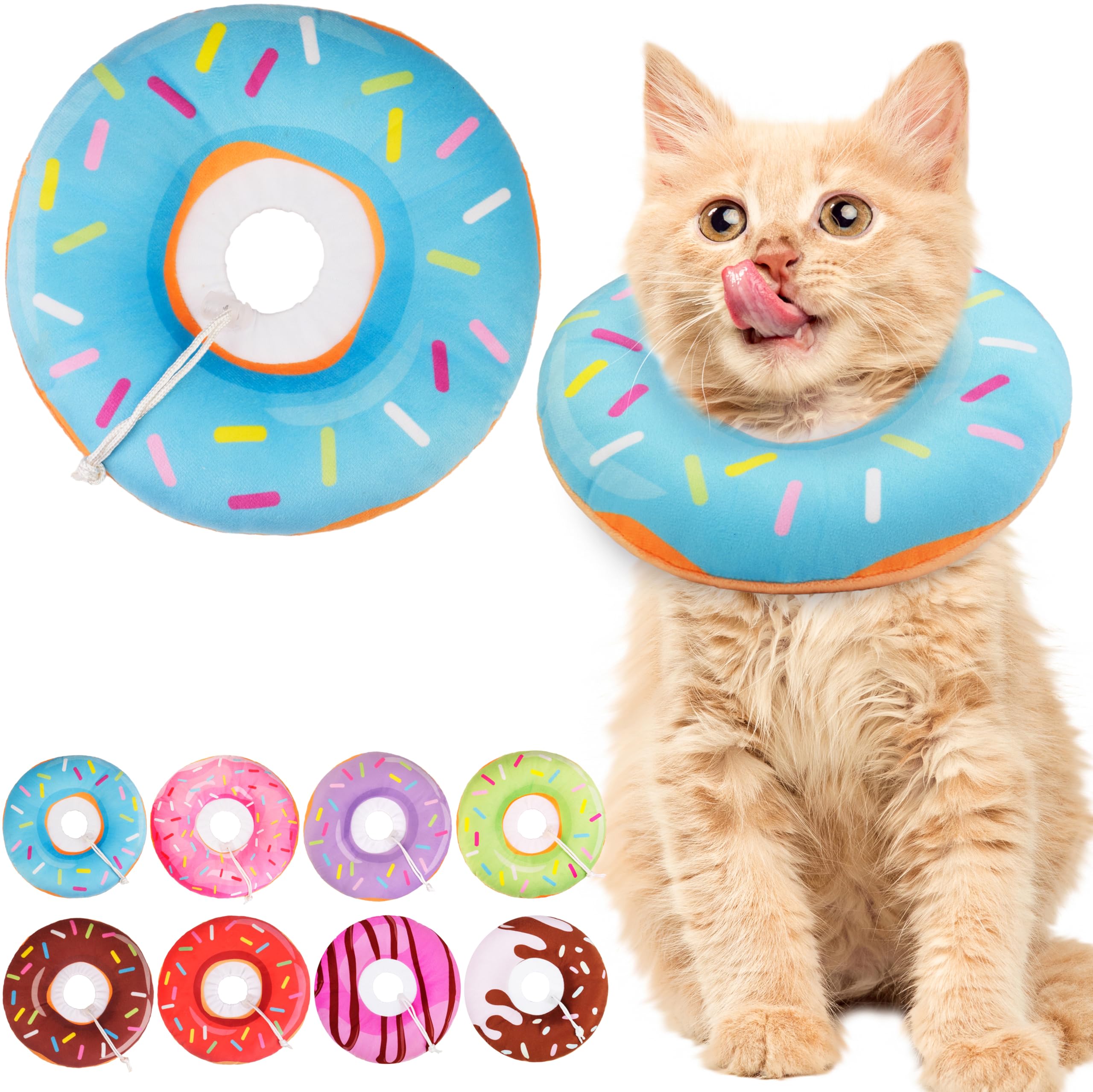 Collar rosquilla azul de Wonone protege la zona quirúrgica sin irritar.
