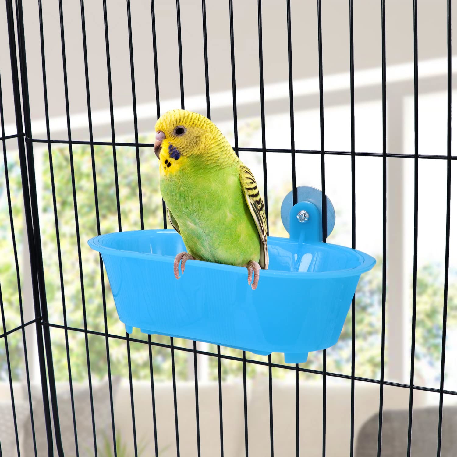 Wontee bañera para aves, plástico seguro y duradero