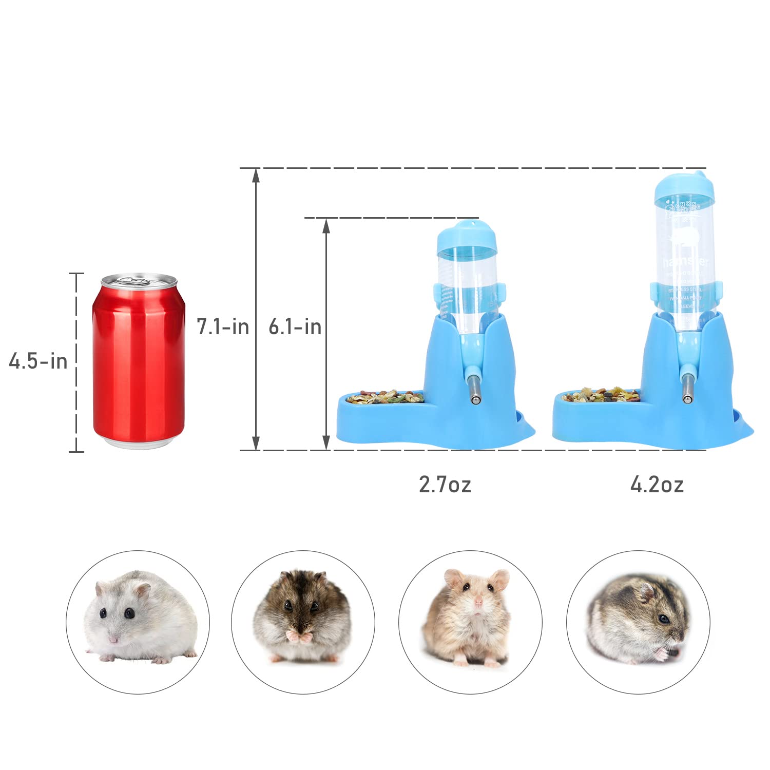 Wontee bebedero compacto 125ml, ideal para espacios pequeños.