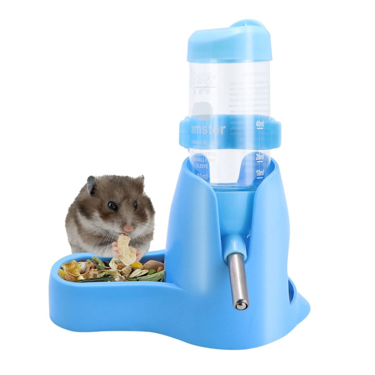 Wontee dispensador colgante para hámster, capacidad 80 ml, evita derrames en jaula