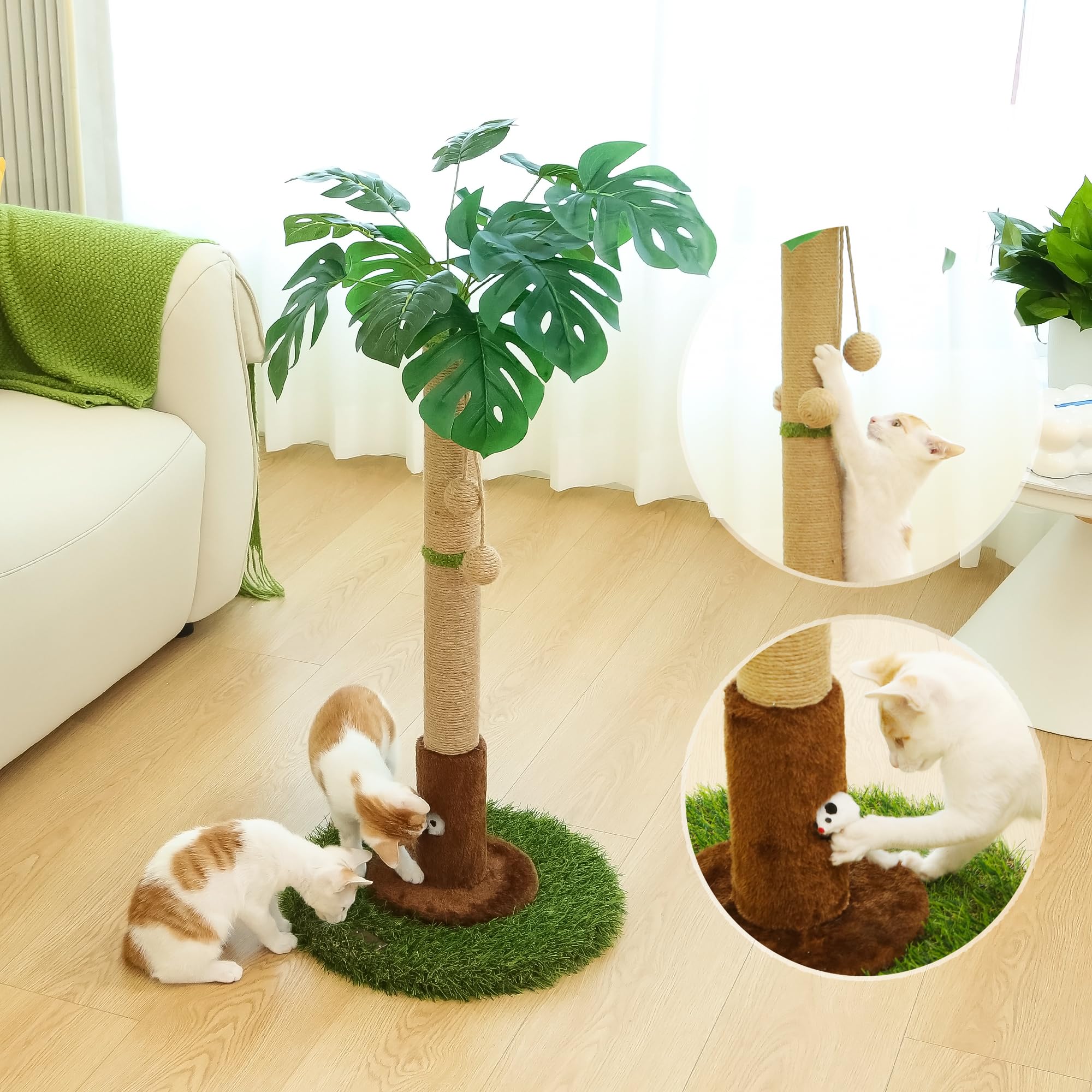 Woochpet diseño palmera 3D con hojas Monstera