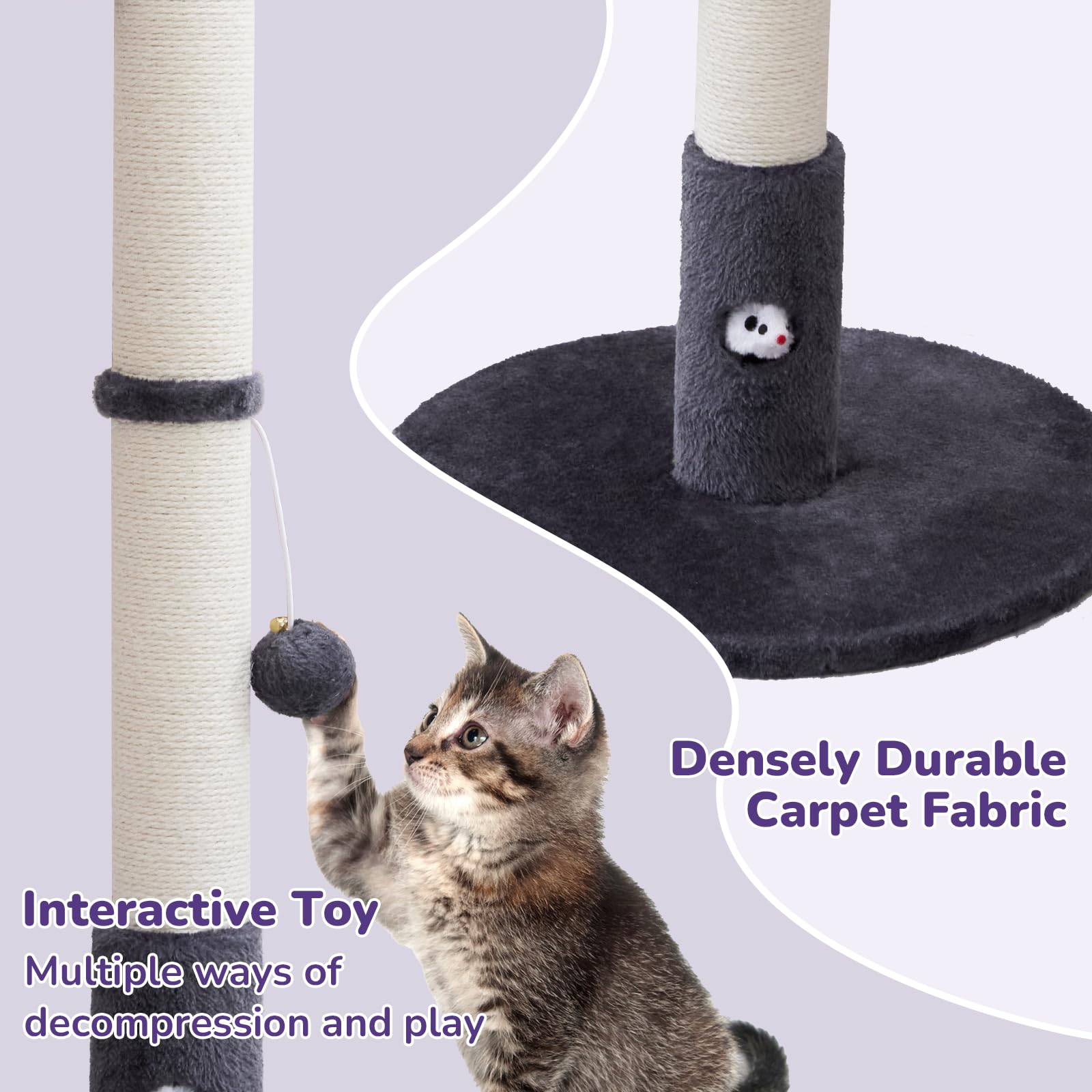 Woochpet sisal natural cuerda rascar, cuida las uñas y promueve ejercicio.