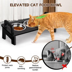 Woodever soporte de bambú elevado, estable para la hora de comer