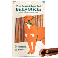 WOOF Bully Sticks masticación larga para perros, entretenimiento seguro