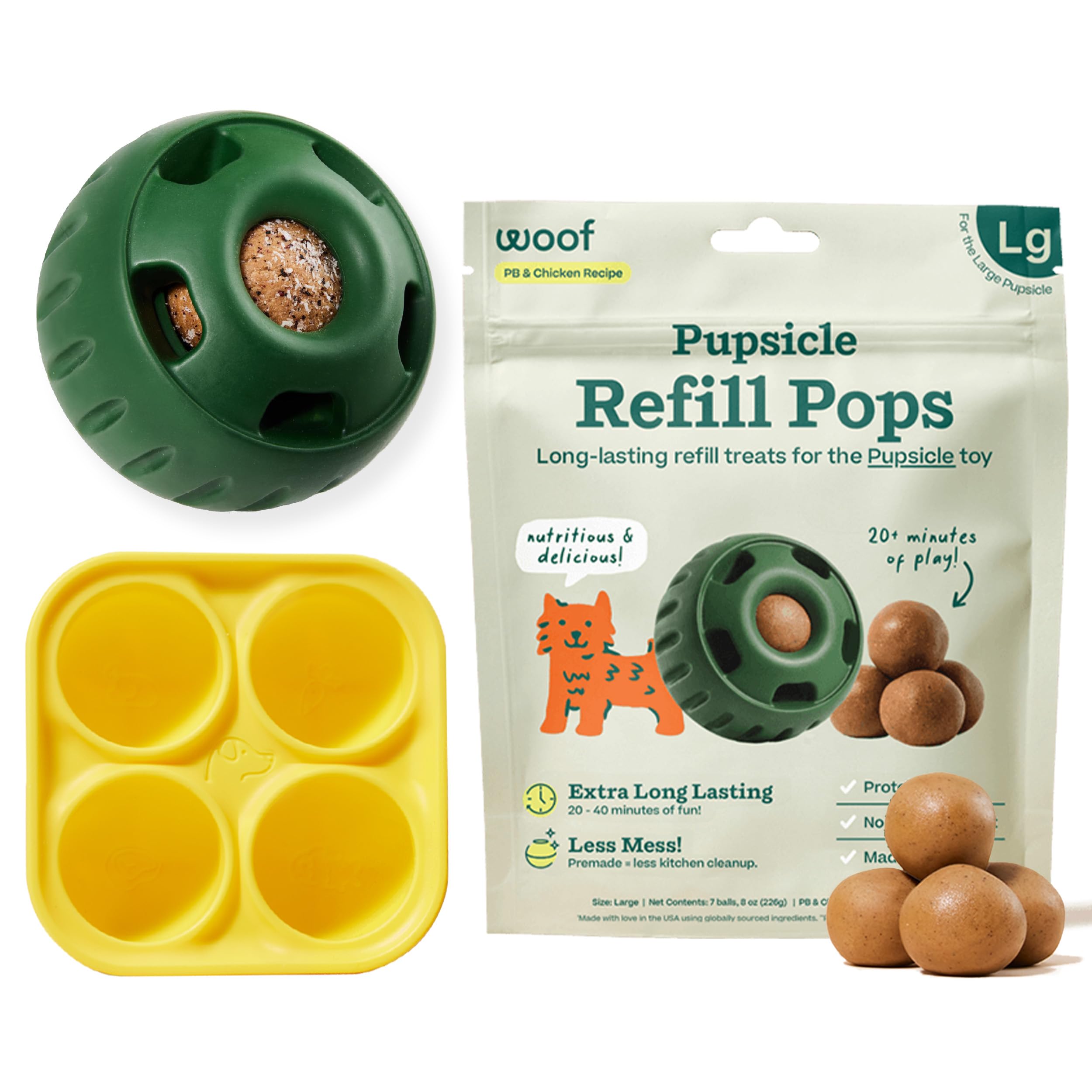 Woof Paquete de inicio: juguete interactivo para perros grandes.