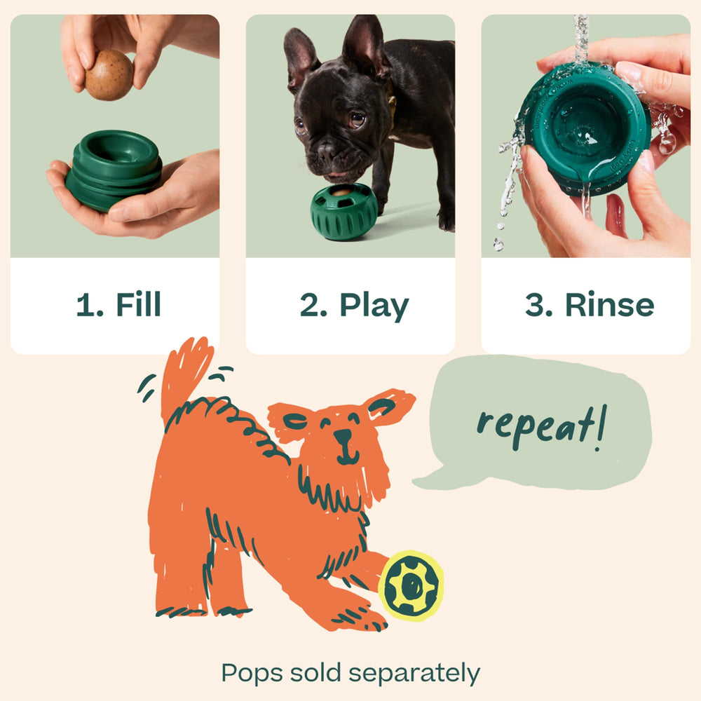Apertura central de Woof Pupsicle para rellenar sin derrames