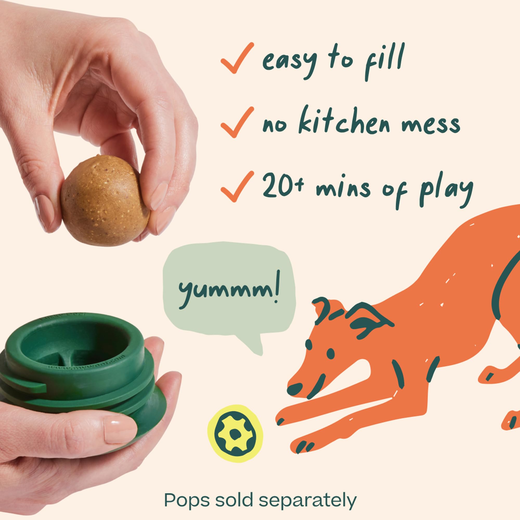 Diseño sin mugre de Woof Pupsicle facilita la limpieza